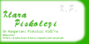 klara piskolczi business card